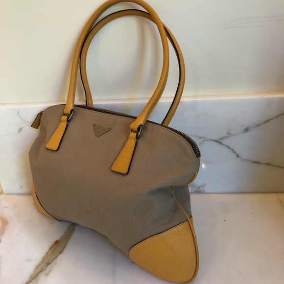 Canvas and Leather Prada Shoulder Bag - Picture 4 of 8